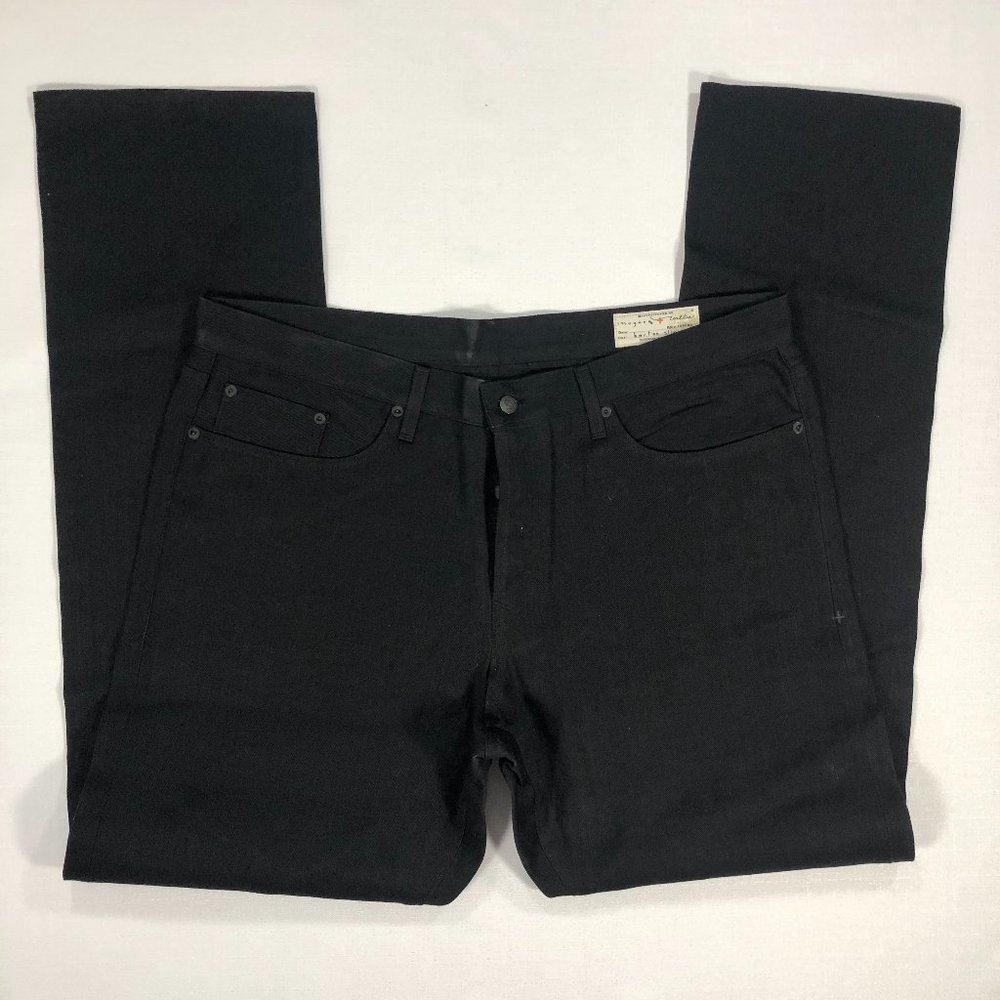 Imogene + Willie Barton Slim Men's 40x36 Black Rigid Denim Jeans Like-New NWOT